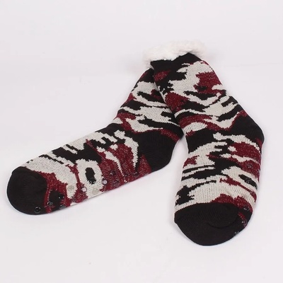 Дамски чорапи с камуфлажен десен с ламе и топла вата