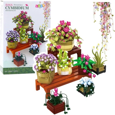 mamido Stavebnice květiny v květináčích s policí 1446 ks