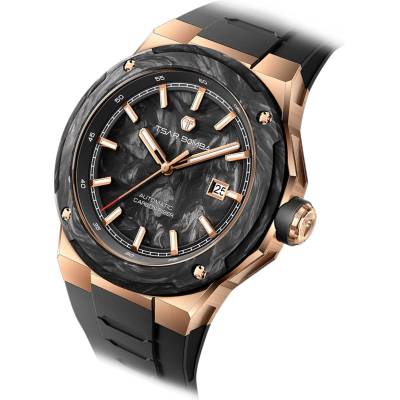 Tsar Bomba Мъжки часовник TSAR BOMBA Electron-Carbon-X II Carbon Fiber Rose Gold Black TB8230-03 (TB8230-03)
