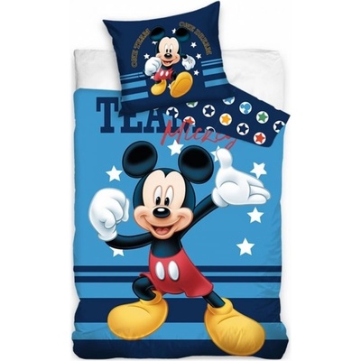 Carbotex bavlna obliečky Mickey Mouse motív One team One dream bavlna 70x90 140x200