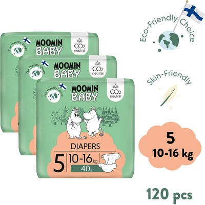 Moomin Baby 5 Maxi 10–16 kg 120 ks