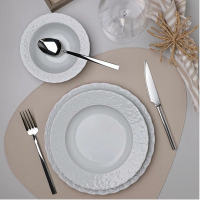 Asir Jídelní sada bílá porcelán 719KTP9780 18 ks