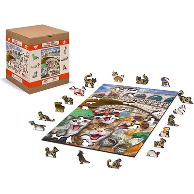 Wooden City - Puzzle Kittens in Venice 300 - 300 piese