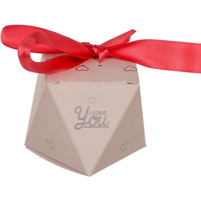 Lampionky.cz Krabička dárková se stuhou I Love You ružová 6 x 8,5 cm 1 ks