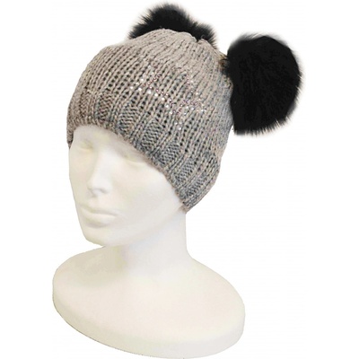 Capu detská zimná čiapka D360 sivá / čierna