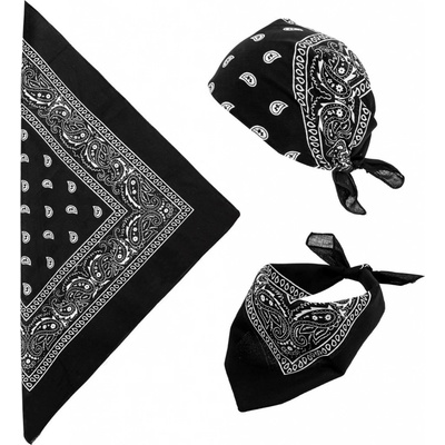 Bavlněný šátek Bandana černý – Zboží Mobilmania