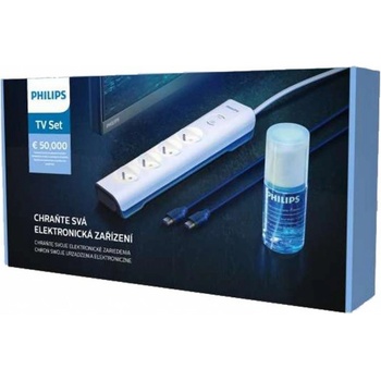 Philips TV set surge + HDMI + cleaning spray