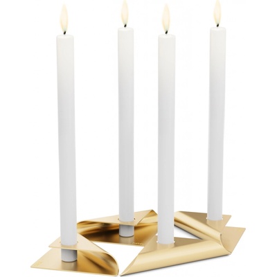 Höfats Square Candle, designový svícen - zlatý, set 4ks -