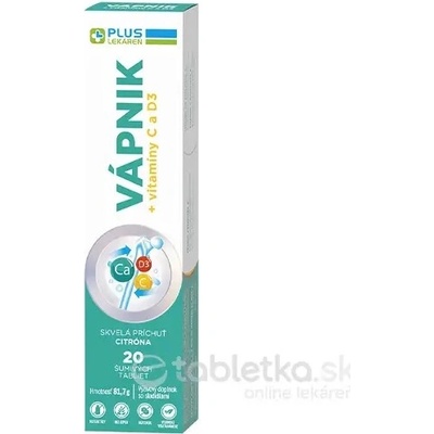 Plus Lekáreň Vápnik+Vitamín C+D3 20 šumivých tabliet