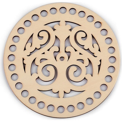 Víko na pletení / háčkování mandala Ø15 cm přírodní sv. 1 ks