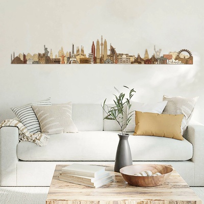 Světové památky a atrakce - 150cm deluxe dřevěná dekorace