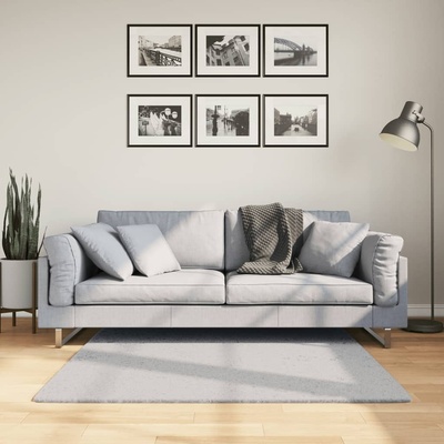 vidaXL Килим HUARTE с къс косъм, мек и миещ се, сив, 120x120 см (375075)
