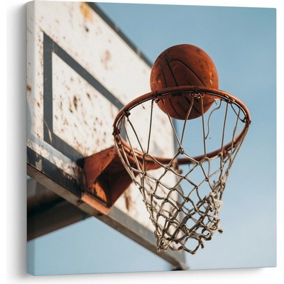Obraz míč dopadající do basketbalového koše - 50x50