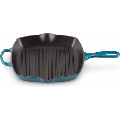 Le Creuset Grilovací pánev SIGNATURE 26 cm DEEP TEAL litina