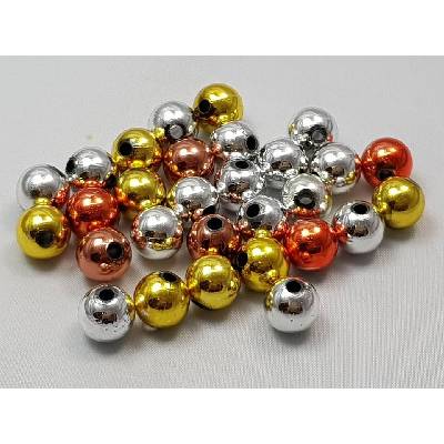Perličky 10 mm farebný mix metalizované