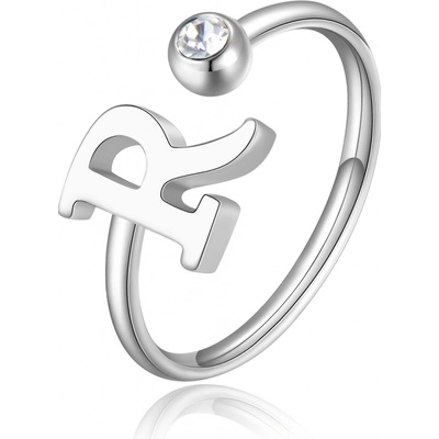 S`Agapõ Stylový ocelový prsten R s krystalem Click SCK188