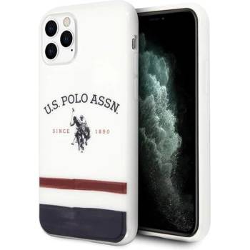 U. S. Polo Assn Калъф US Polo Tricolor Blurred за iPhone 11 Pro, White (KXG0016041)