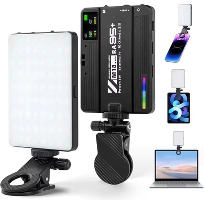M18 RGB LED video svetlo Mini RGB, 5W, 3000 -9900K, 1500mah, pre kameru, telefón