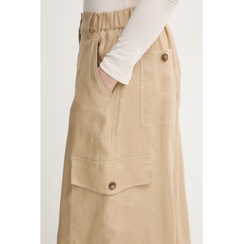 Weekend Max Mara панталон карго дамски от лен (2615131033600)
