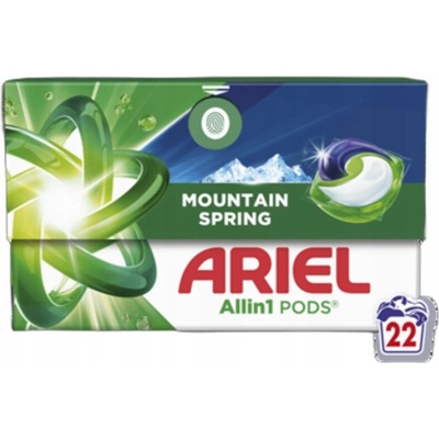 Ariel All in1 Pods kapsle na praní Mountain Spring Stain & Odour 22 PD