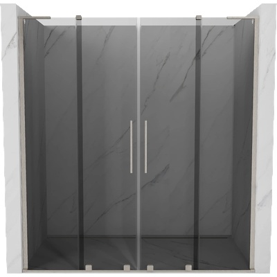 Mexen Velar L Duo плъзгащи се душ врати 200 см, графит, четкан никел - 871-200-003-42-97 (871-200-003-42-97)