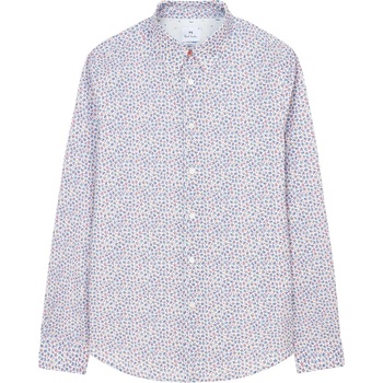 PS Paul Smith Риза с дълъг ръкав PS Paul Smith Men's Floral Long Sleeve Shirt - White 01
