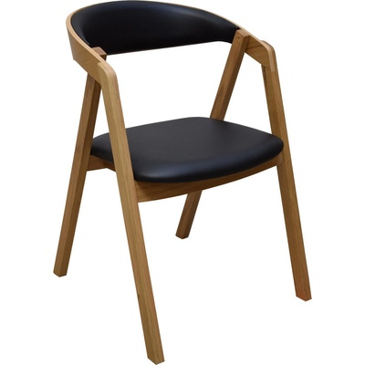 FormWood Henry II přírodní dub / černá ekokůže