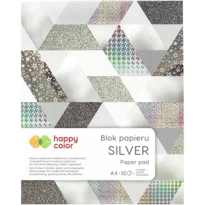 Happy Color Sada efektních papírů Silver A4 10 ks