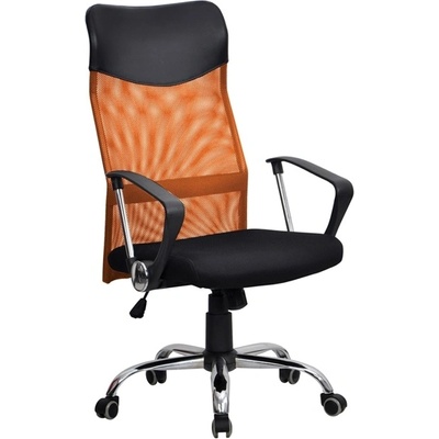 Директорски стол Monti HB, дамаска, екокожа и меш, черна седалка, оранжева облегалка (ON4010140222)