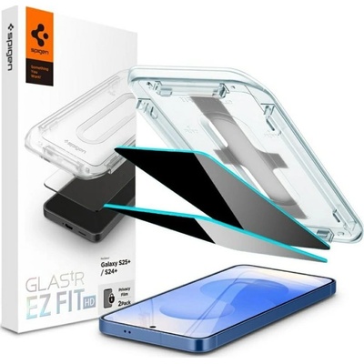 Spigen Комплект 2x стъкло за поверителност, Spigen Glas. tr EZ Fit Privacy 2-Pack за Samsung Galaxy S25 Plus / S24 Plus, Прозрачен (8800283301328-AGL09307) (8800283301328-AGL09307)
