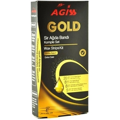 Agiss Gold Лентички за епилация на цяло тяло, 20 броя + 4 кърпички
