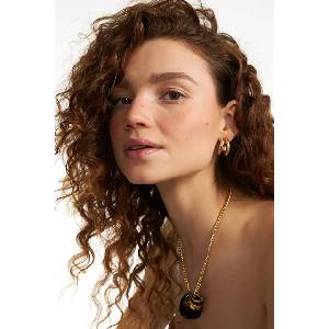 BERRIES обици дамски от позлатено сребро DOUBLE LOOPS Earrings (K0004G)