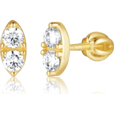 JVD Pozlátené strieborné náušnice so zirkónmi SVLE3439XH2GP00