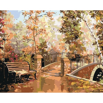 zuty malování podle čísel Lavička v parku 100 x 80 cm vypnuté plátno na rám