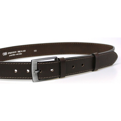 Penny Belts pánský kožený opasek 35-1-60 tmavě hnědý