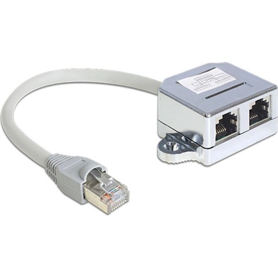Delock RJ45 Дуплексор на портове 1 RJ45 щепсел 2 RJ45 жака (1x Ethernet, 1x ISDN)