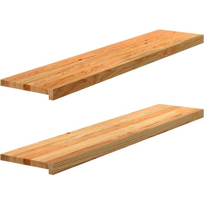 vidaXL Прозоречни первази, 2 бр, светлокафяви, 120x30x2 см, дъб масив (4009154)