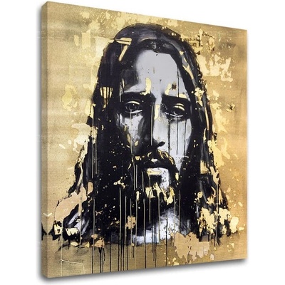 Zlatý dotyk na plátne Heavenly Gaze - 120x120 cm