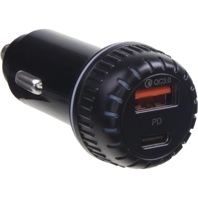 34676 Autoadaptér USB/USB-C 12/24V PD/QC3.0