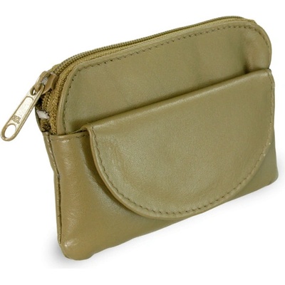 Klíčenka Zelená kožená se zipovou a klopnovou kapsičkou 619 0365 55