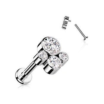 Šperky4U piercing do brady ucha titan TIT1188C-1206