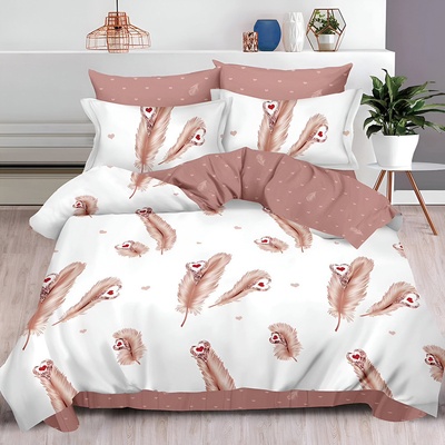 EmonaMall Двулицево спално бельо с ластик EmonaMall, 6 части - Модел S14495 (S14495-66666e)