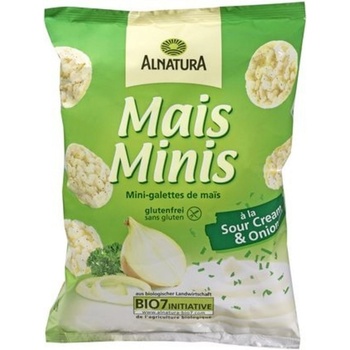 Alnatura Био мини царевични бисквитки - Сметана и лук - 50 г