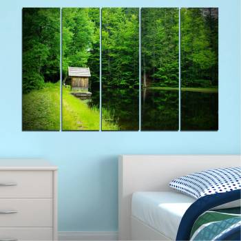 Vivid Home Картини пана Vivid Home от 5 части, Пейзаж, Канава, 160x100 см, 2-ра Форма №0507
