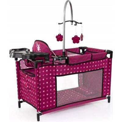 Bayer Design Kolíska pre bábiky 46 cm bordová s bodkami