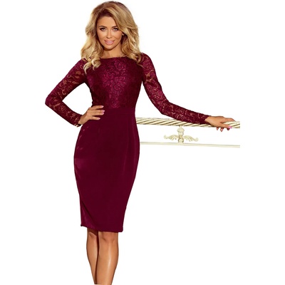 Numoco Елегантна рокля в цвят бордо 216-3nmc-1144 - Бордо, размер m