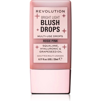 Revolution Bright Light Blush Drops течен руж цвят Pink Rosie 23ml