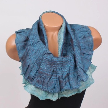 Image 1 of Кръгъл шал в синьо и тюркоаз