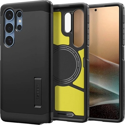 Spigen Samsung S25 Ultra SPIGEN TOUGH TOUGH ARMOR MAG пластмасов протектор за телефон, устойчив на удар, MagSafe, ЧЕРЕН ACS08964 (ACS08964)