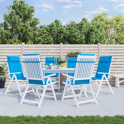 vidaXL Възглавници за столове с облегалка 6 бр светлосини Оксфорд плат (361888)